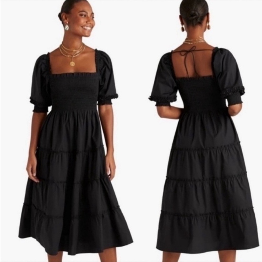 Hill house Nesli Swiss dot black dress
